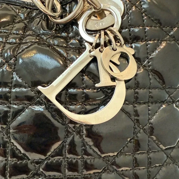 Christian Dior Patent Lady Dior Soft Black Cannage Shopping Tote Bag - Picture 4 of 14